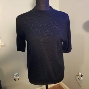 Nikki Petite Black Sweater Medium Vintage